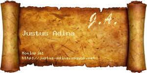 Justus Adina névjegykártya